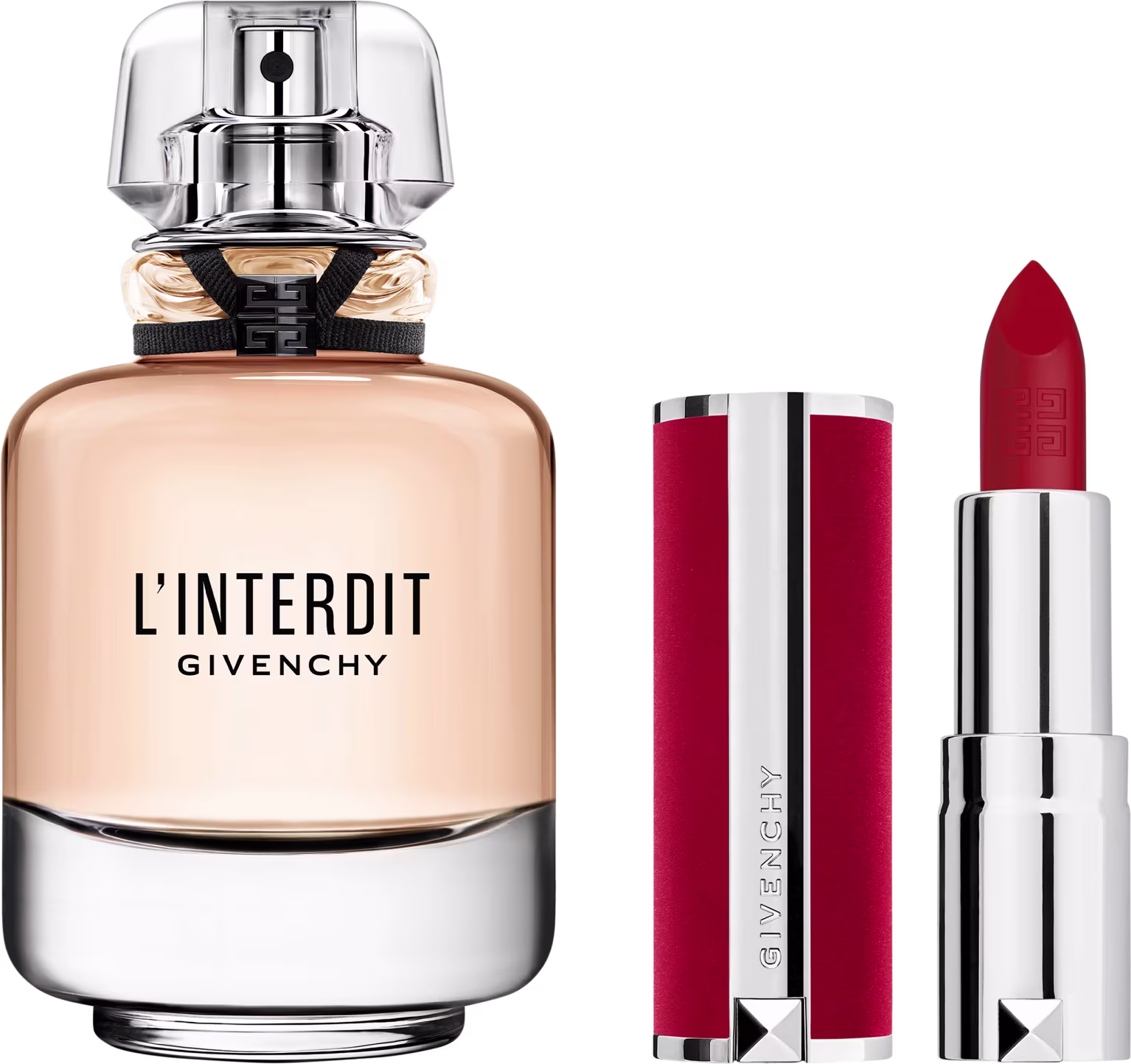Conjunto L'Interdit Givenchy EDP 80ml + Le Rouge Deep Velvet N37 3,4g.