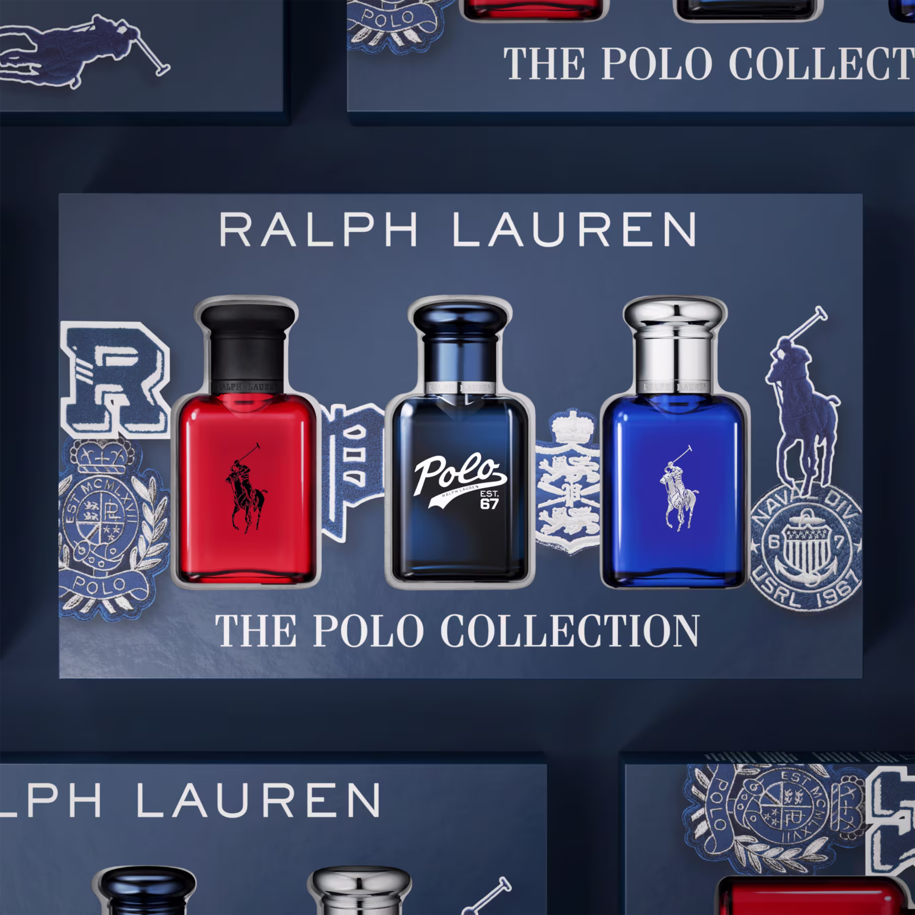 Conjunto The Polo Collection Ralph Lauren Masculino EDT 40ml + EDT 40ml + EDT 40ml.