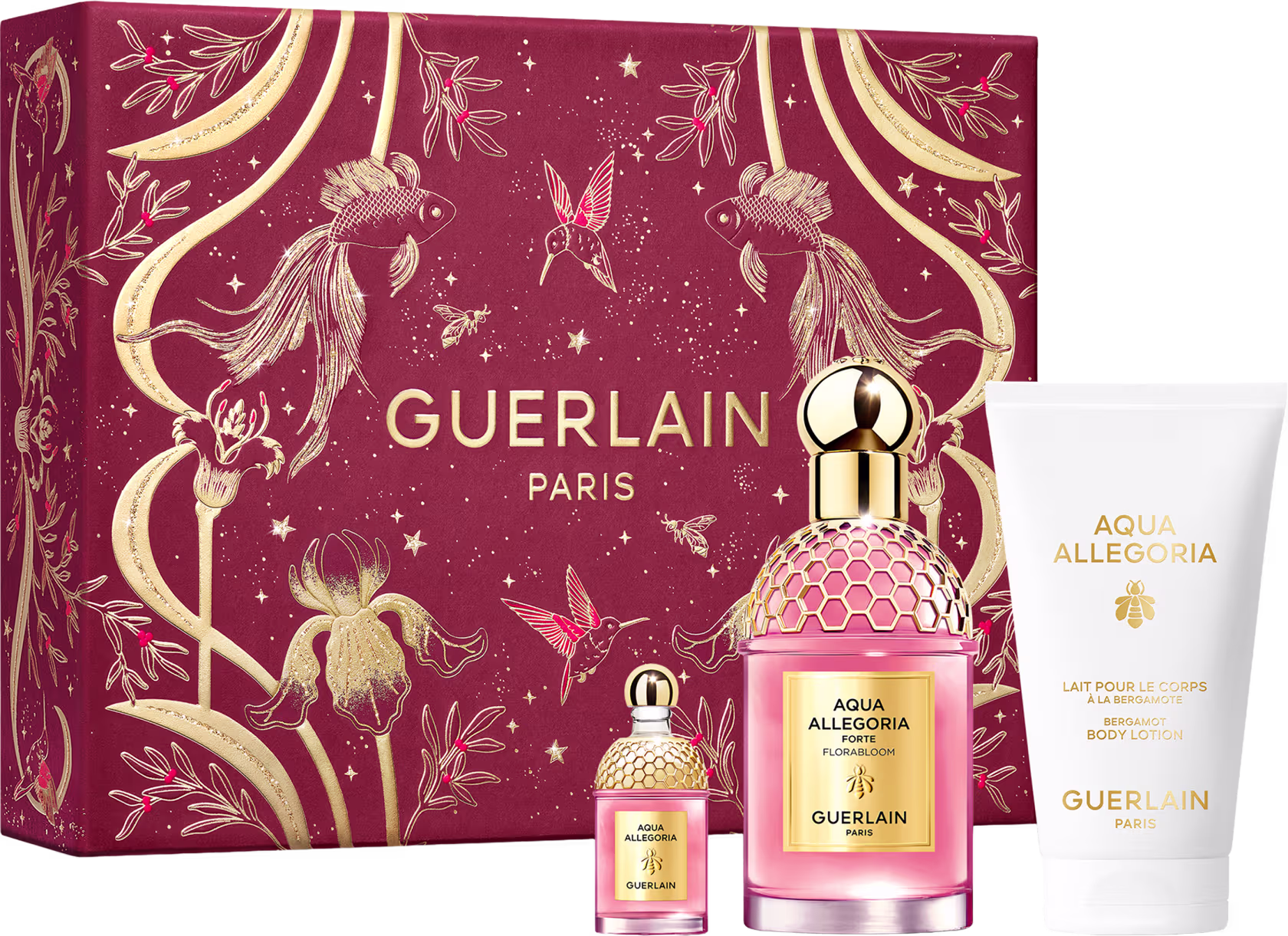 Conjunto Aqua Allegoria Florabloom Guerlain Feminino - Perfume Eau de Parfum 75ml + Loção Corporal 75ml + Travel Size 7,5ml