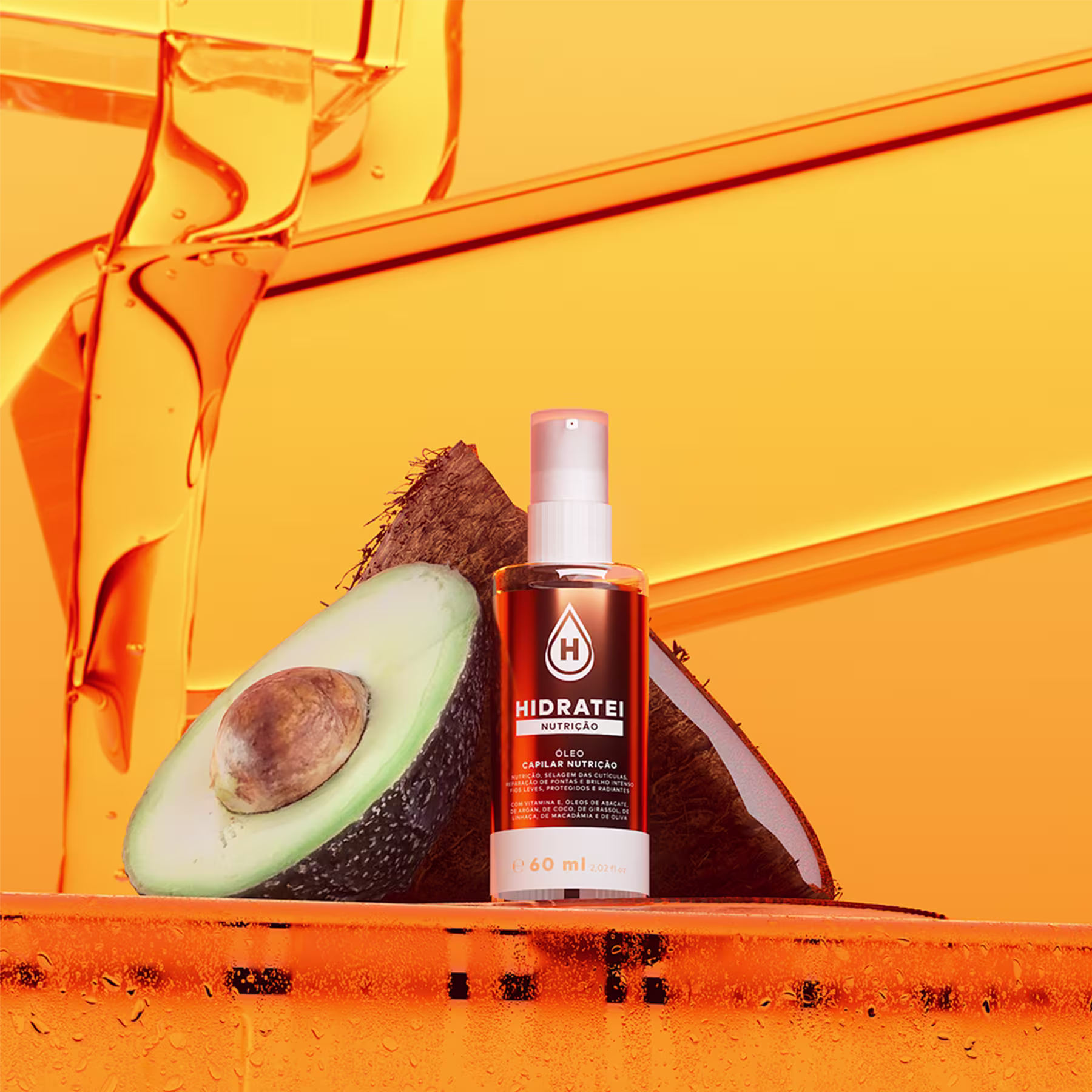 Óleo Capilar Hidratei Nutrição, 60ml.