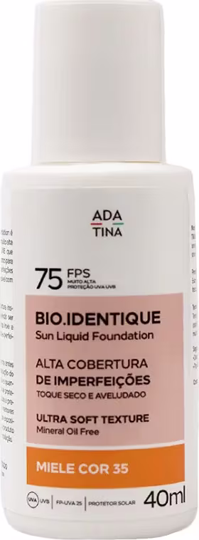 Protetor solar Bio.Identique, da marca Ada Tina. Cor clara.