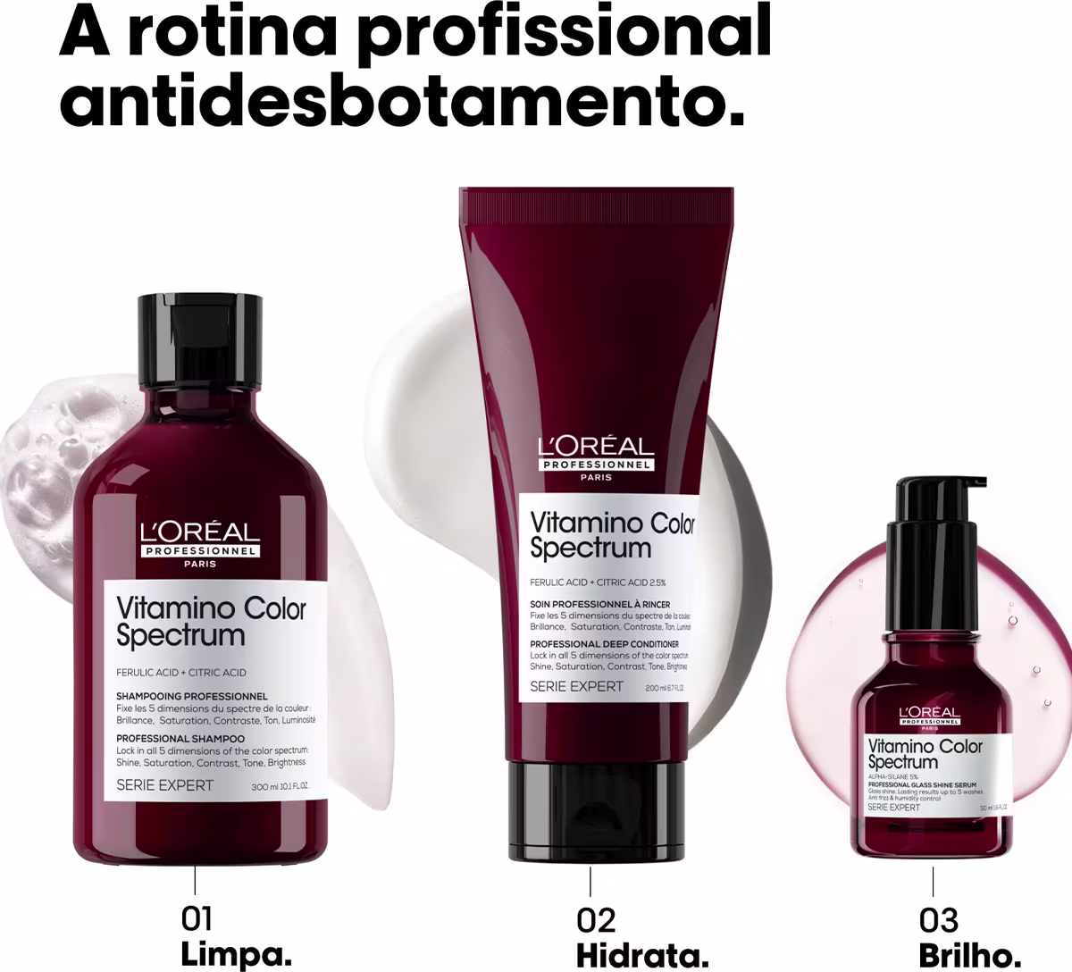 Kit L'Oréal Professionnel Vitamino Color Spectrum Quarteto Full, 4 produtos.