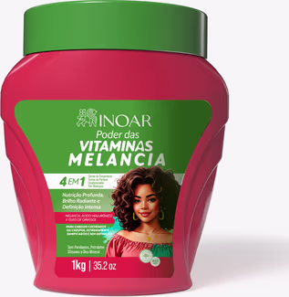 Creme capilar Poder das Vitaminas Melancia, da marca Inoar.