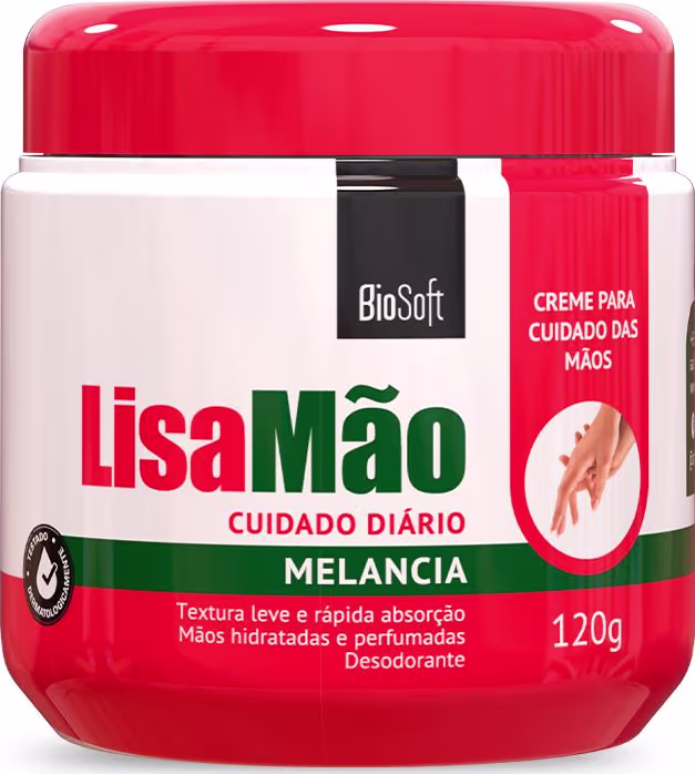 Creme para as Mãos Bio Soft Lisa Mão Melancia, 120g.