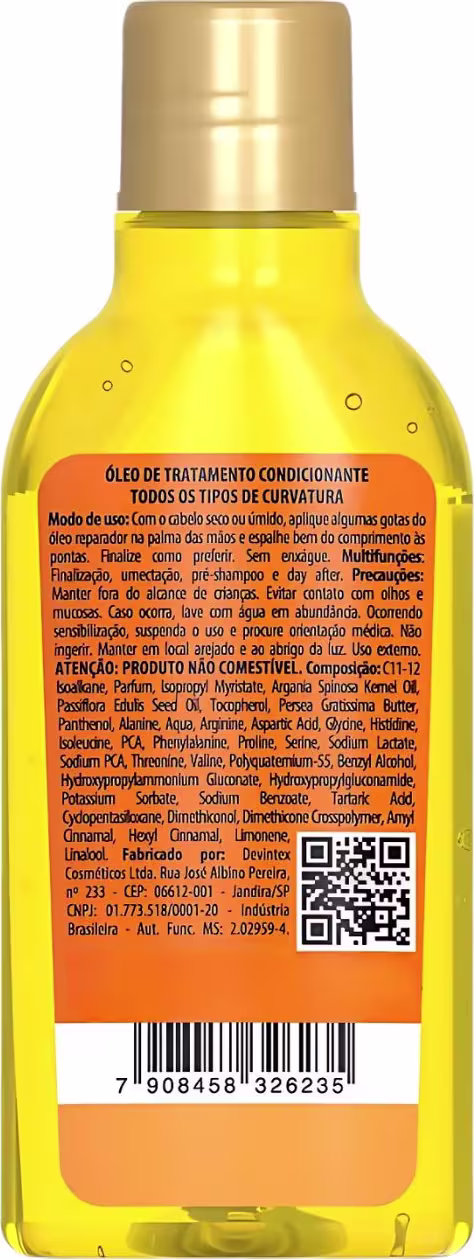 Verso da embalagem com informações sobre o produto