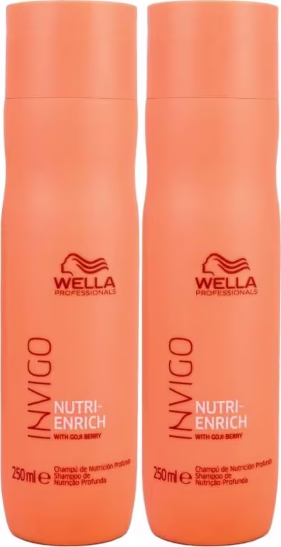Kit com dois shampoos Invigo Nutri-Enrich, da marca Wella Professionals.