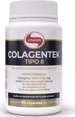 Suplemento Alimentar Vitafor Colagentek Tipo II, 60 cápsulas.