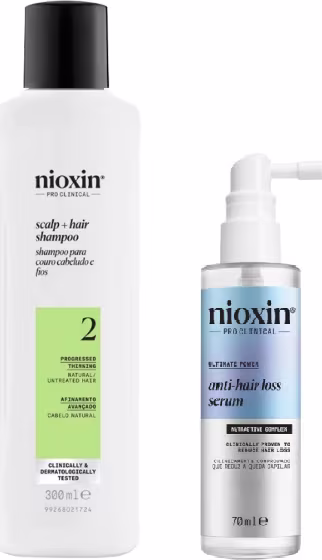 Kit Nioxin Volume Thinning Sistema 2 + Anti-Hair Loss Duo Essential, 2 produtos.