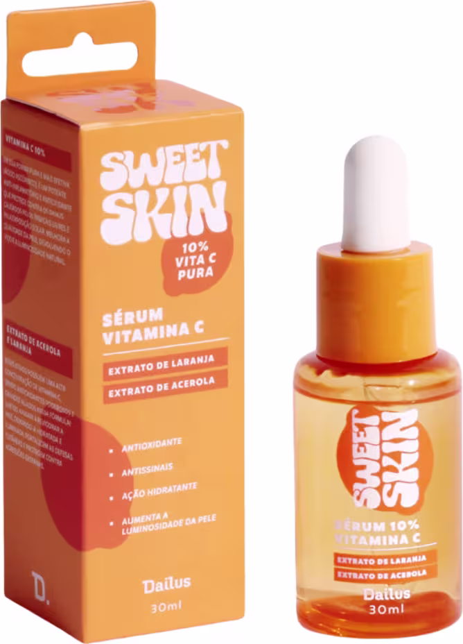 A imagem mostra uma caixa laranja com letras brancas, retangular, ao lado de um frasco transparente cm tampa laranja e conta-gotas branco.