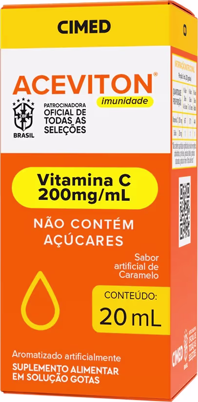Suplemento Alimentar Aceviton Imunidade Em Gotas Sabor Caramelo 20ml