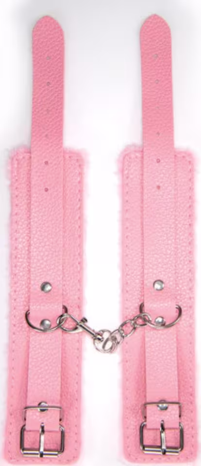 Algema Sexy Import Couro com Pelúcia Aveludada Rosa, 1 produto.