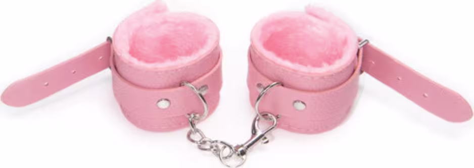 Algema Sexy Import Couro com Pelúcia Aveludada Rosa, 1 produto.