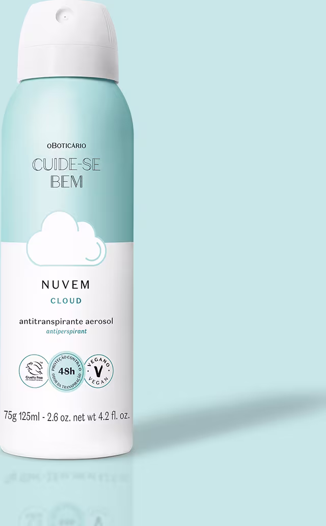 Desodorante Antitranspirante Aerosol Cuide-se Bem o Boticário Nuvem, 125ml.