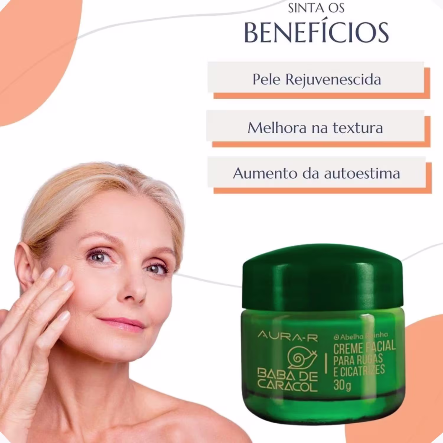 Creme Hidratante Facial Abelha Rainha Aura-R, 30g.