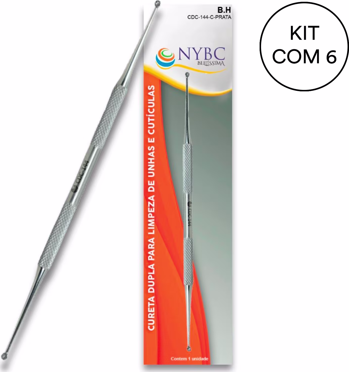 Kit NYBC Beauty Cureta Dupla para Limpeza Sexteto, 6 unidades.