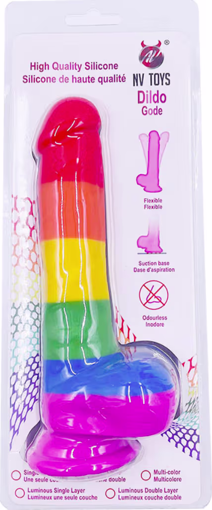 Dildo Sexy Import Gode NV Toys Arco-Íris, 330g.