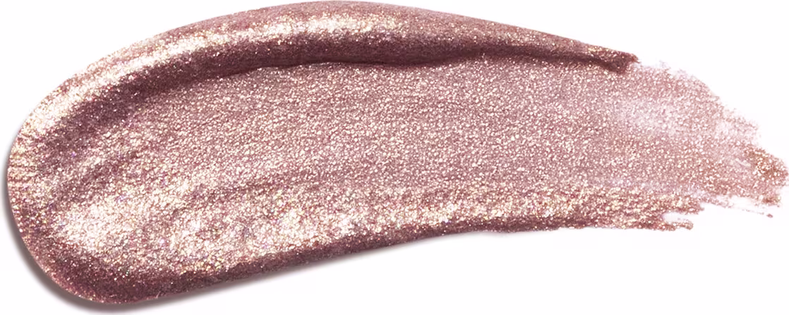 Textura do produto Iluminador Líquido da linha Niina Secrets. Com tonalidade rosé, com partículas de brilho.