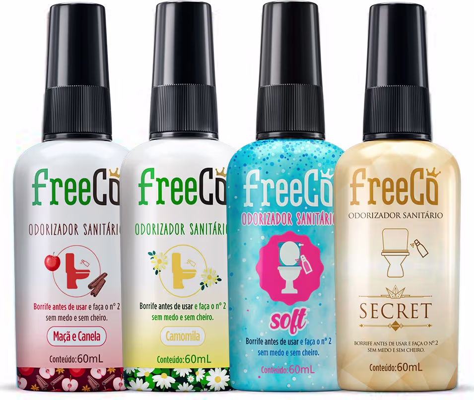 Kit FreeCô Quarteto Novas Fragrâncias, 4 produtos.