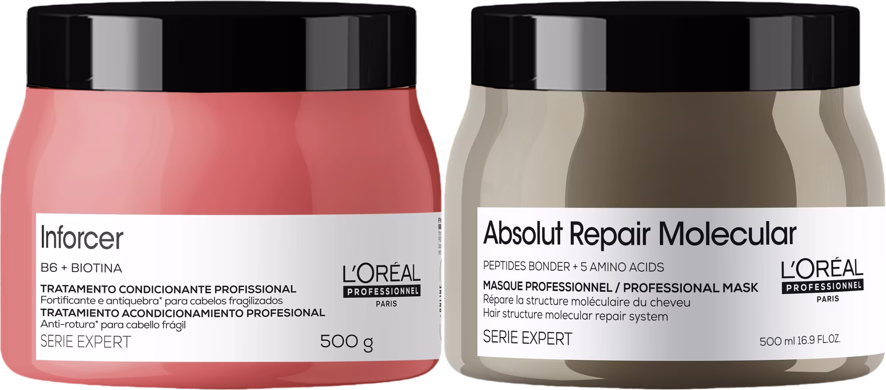 Kit L'Oréal Professionnel Absolut Repair Molecular + NutriOil Masks, com máscara capilar Absolut Repair Molecular e máscara capilar Inforcer , da marca  L'Oréal Professionnel
