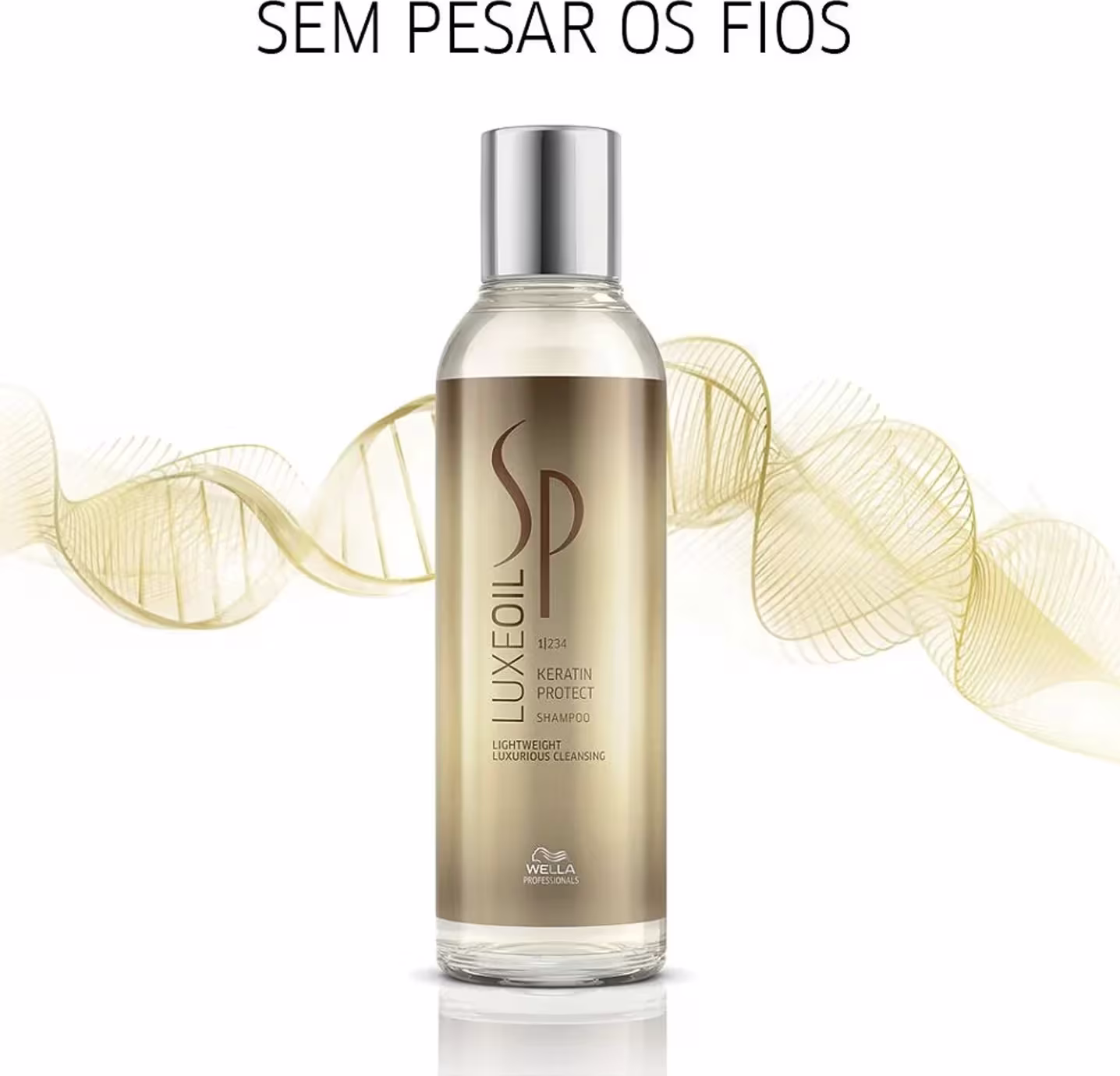 Shampoo Keratin Protect da linha Luxe Oil da marca SP System Professional.