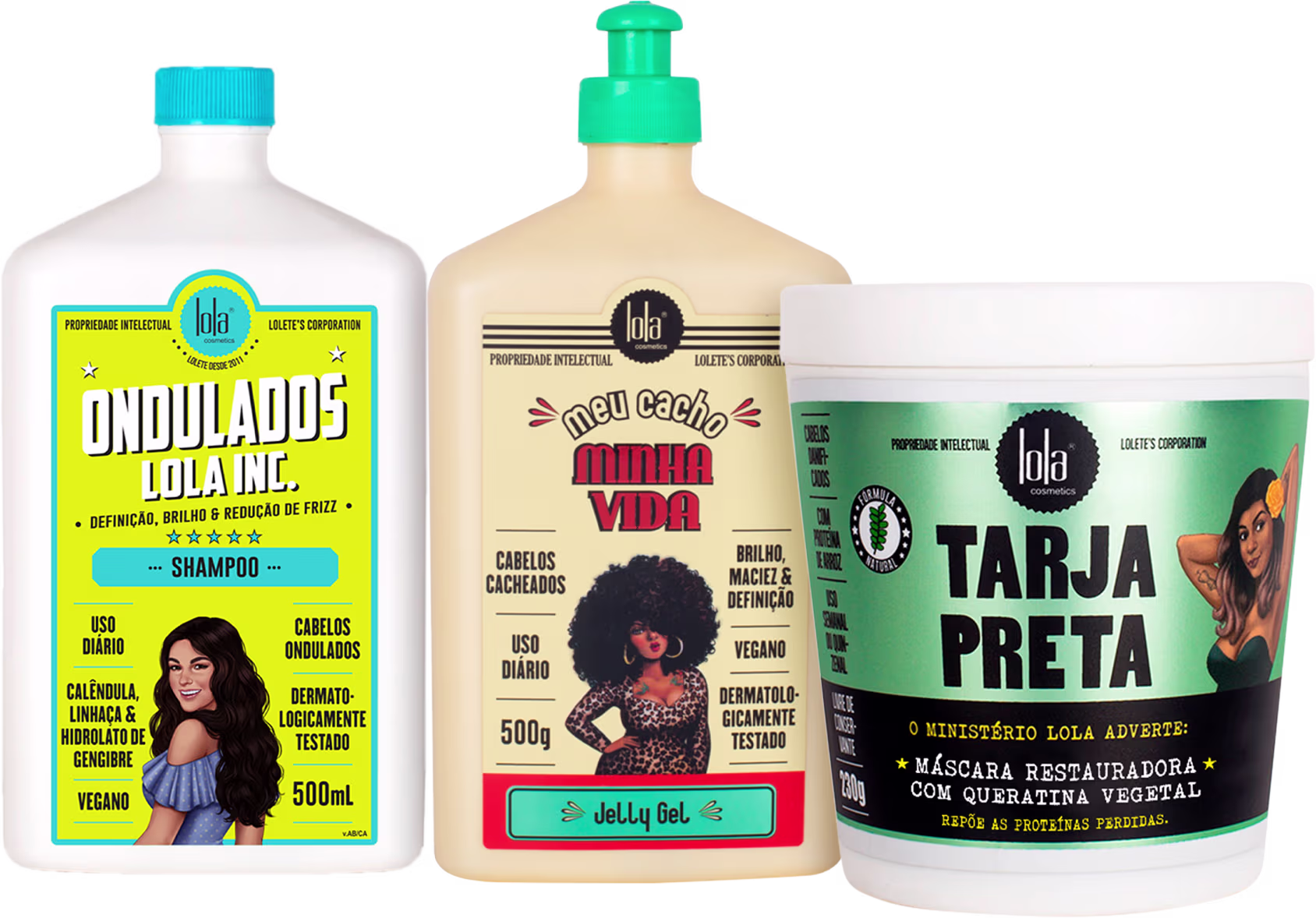 Kit Lola From Rio Cachos e Ondulados Poderosos, 3 produtos.