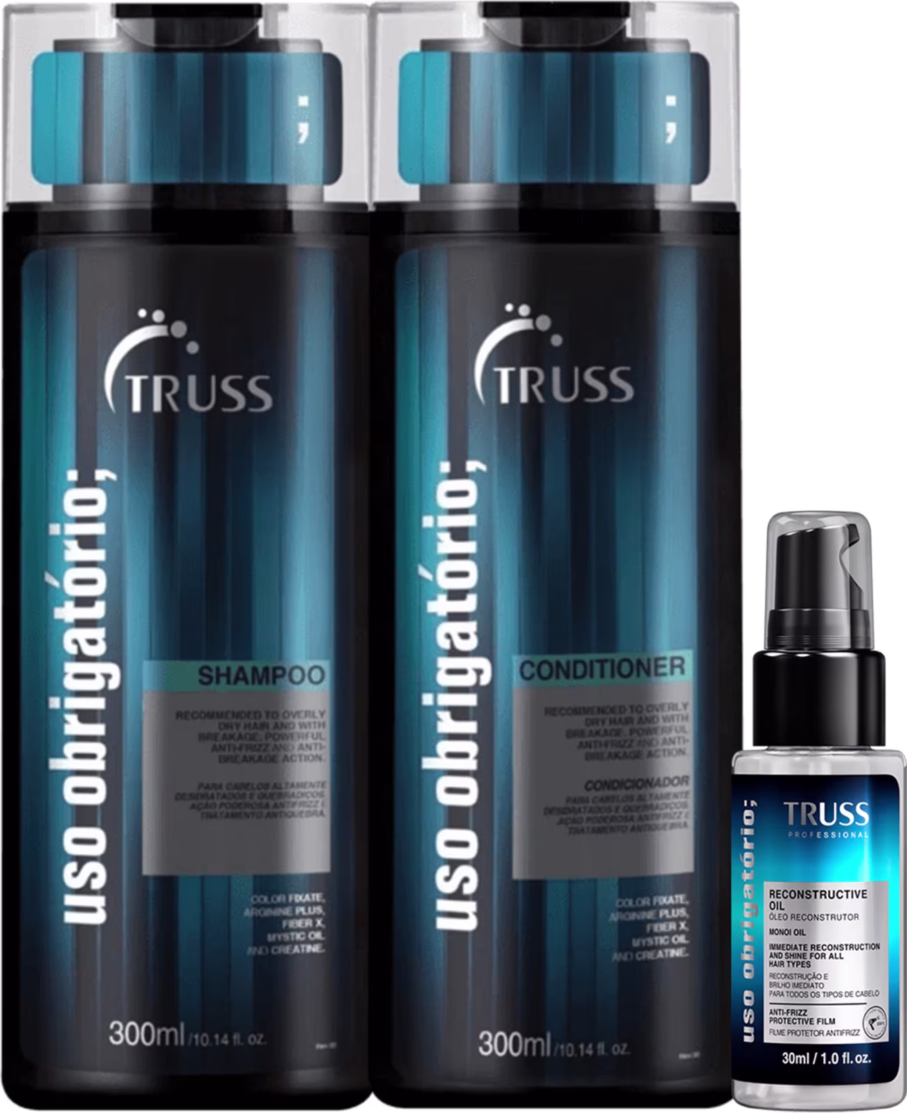 Kit TRUSS Uso Obrigatório + Oil Mini, 3 produtos.