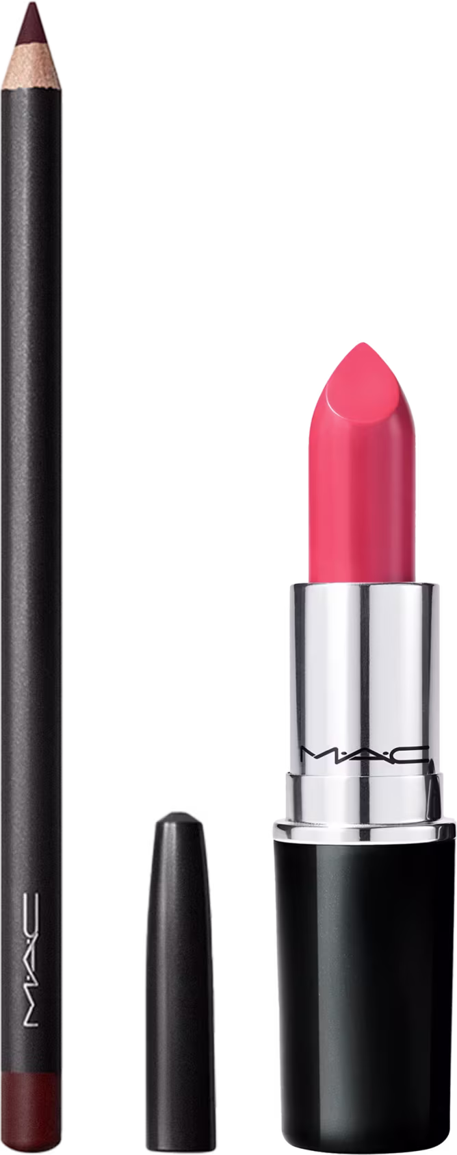 Kit M.A.C Rethink Pink Lustraglass Frienda + Lip Pencil Shade Root For Me, 2 produtos.