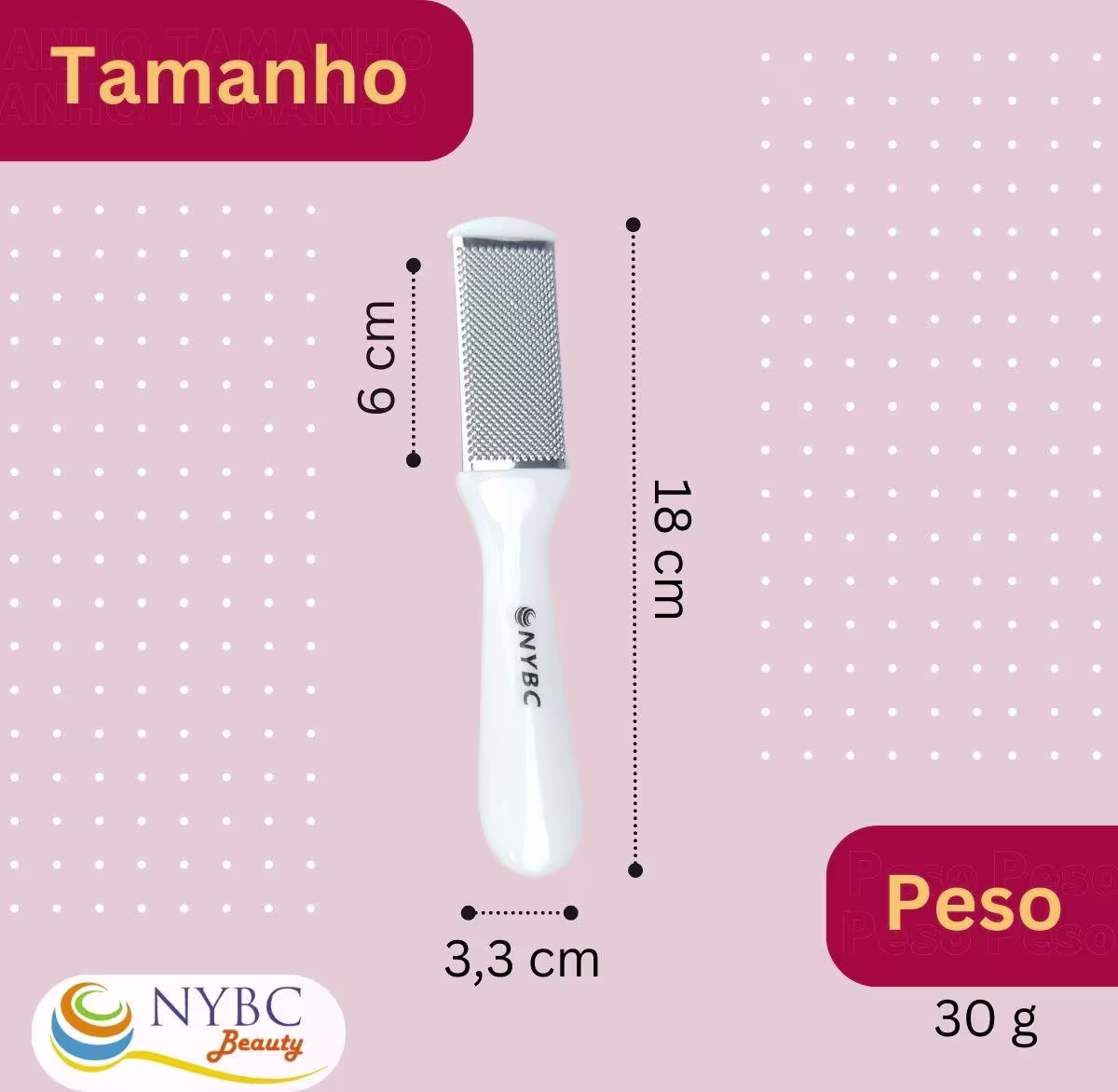 Kit NYBC Beauty Lixa para Calos Inox Double, 2 unidades.