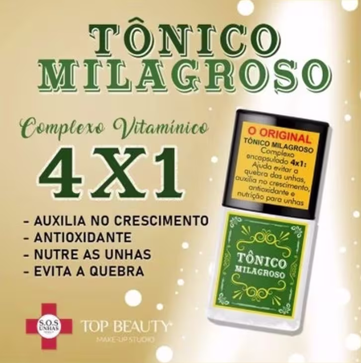 Kit Top Beauty S.O.S Unhas Sorinho + Tônico Milagroso, 6 produtos.