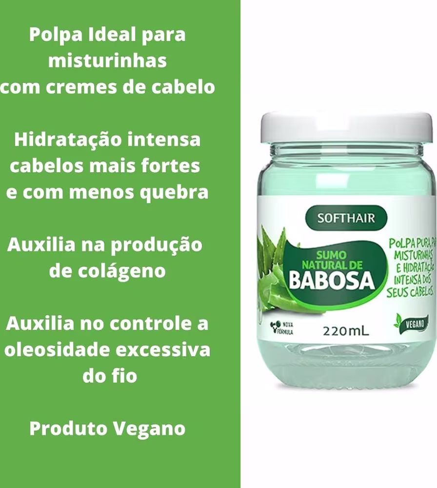 Polpa Ideal para misturinhas com cremes de cabelo. Hidratação intensa, cabelos mais fortes e com menos quebra. Auxilia na produção de colágeno. Auxilia no controle da oleosidade excessiva do fio. Produto Vegano.