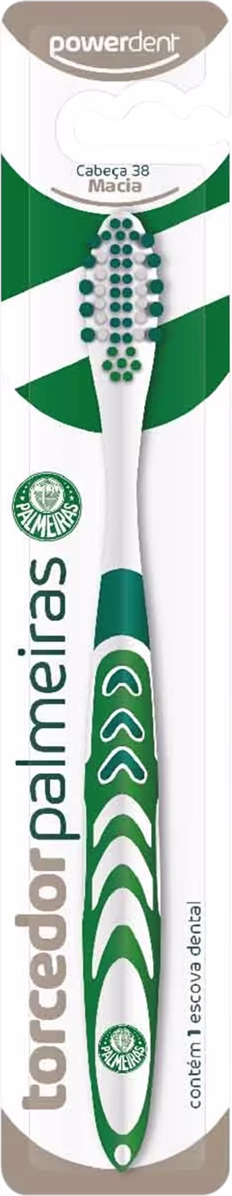 Escova de Dente Powerdent Torcedor Palmeiras, 1 produto.