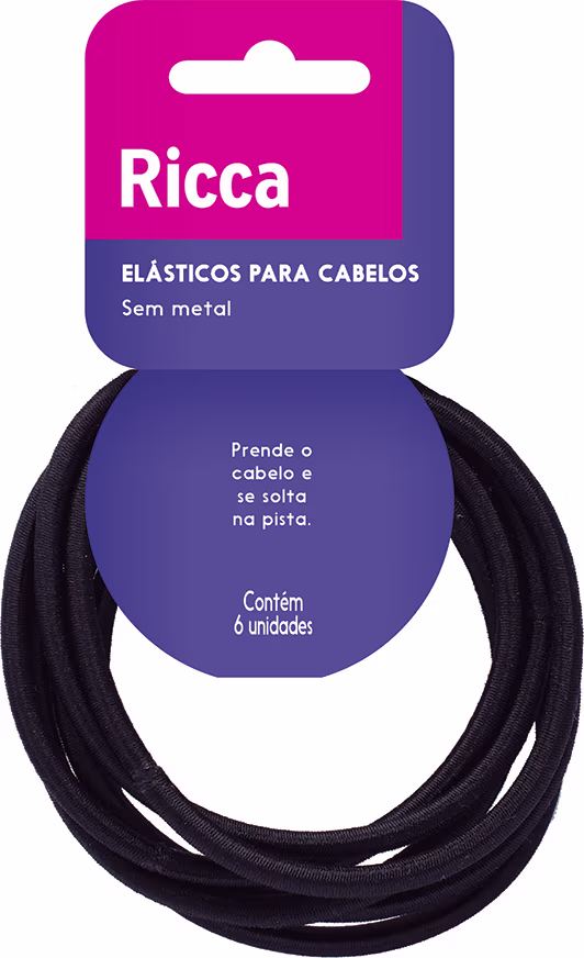 Elásticos para cabelos da marca Ricca.