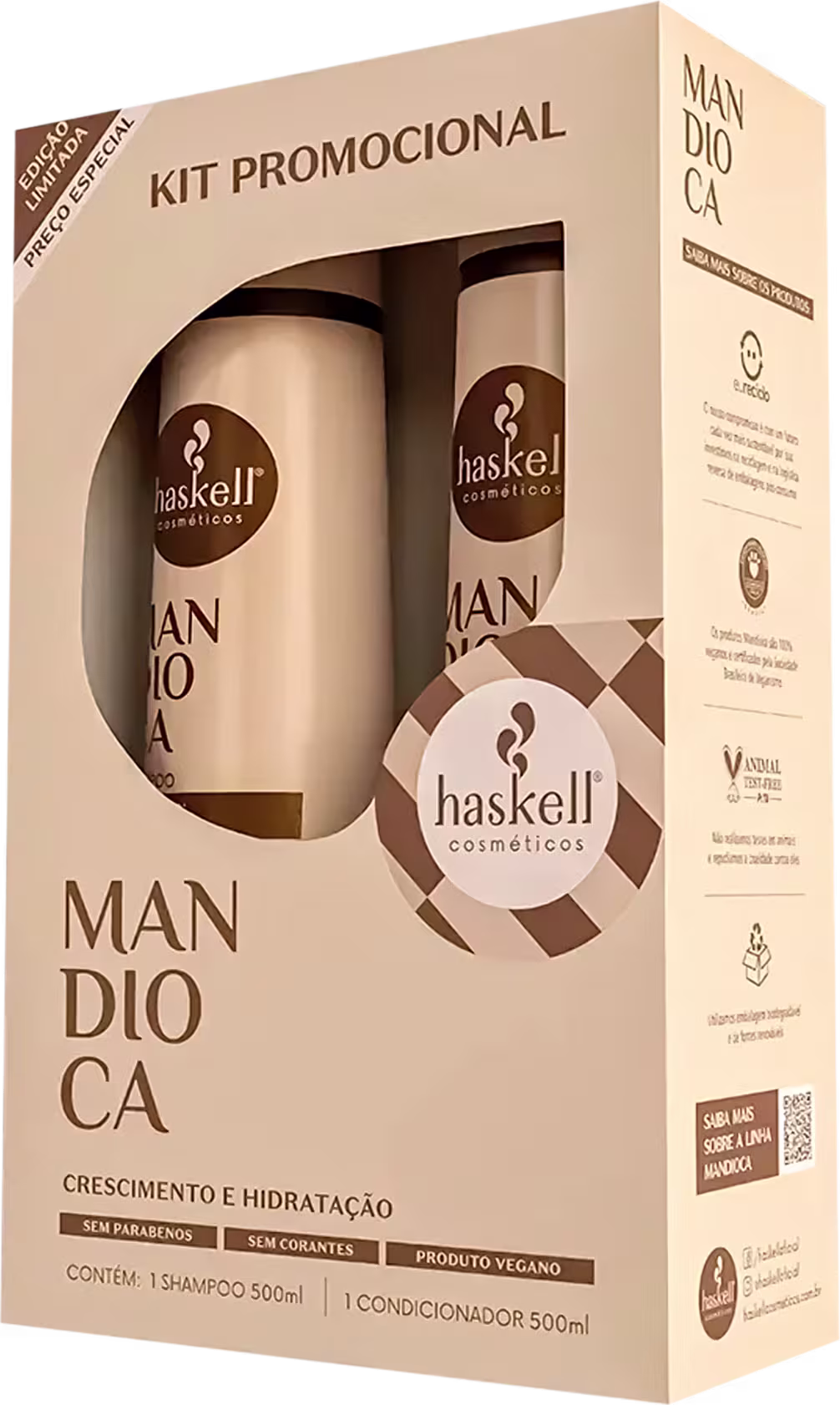 Kit Haskell Mandioca Crescimento e Hidratação Duo com 2 Produtos
