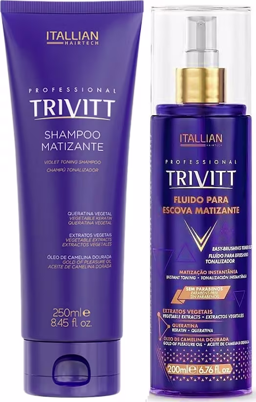 Kit Itallian Hairtech Trivitt Matizante Duo Squad, 2 produtos.