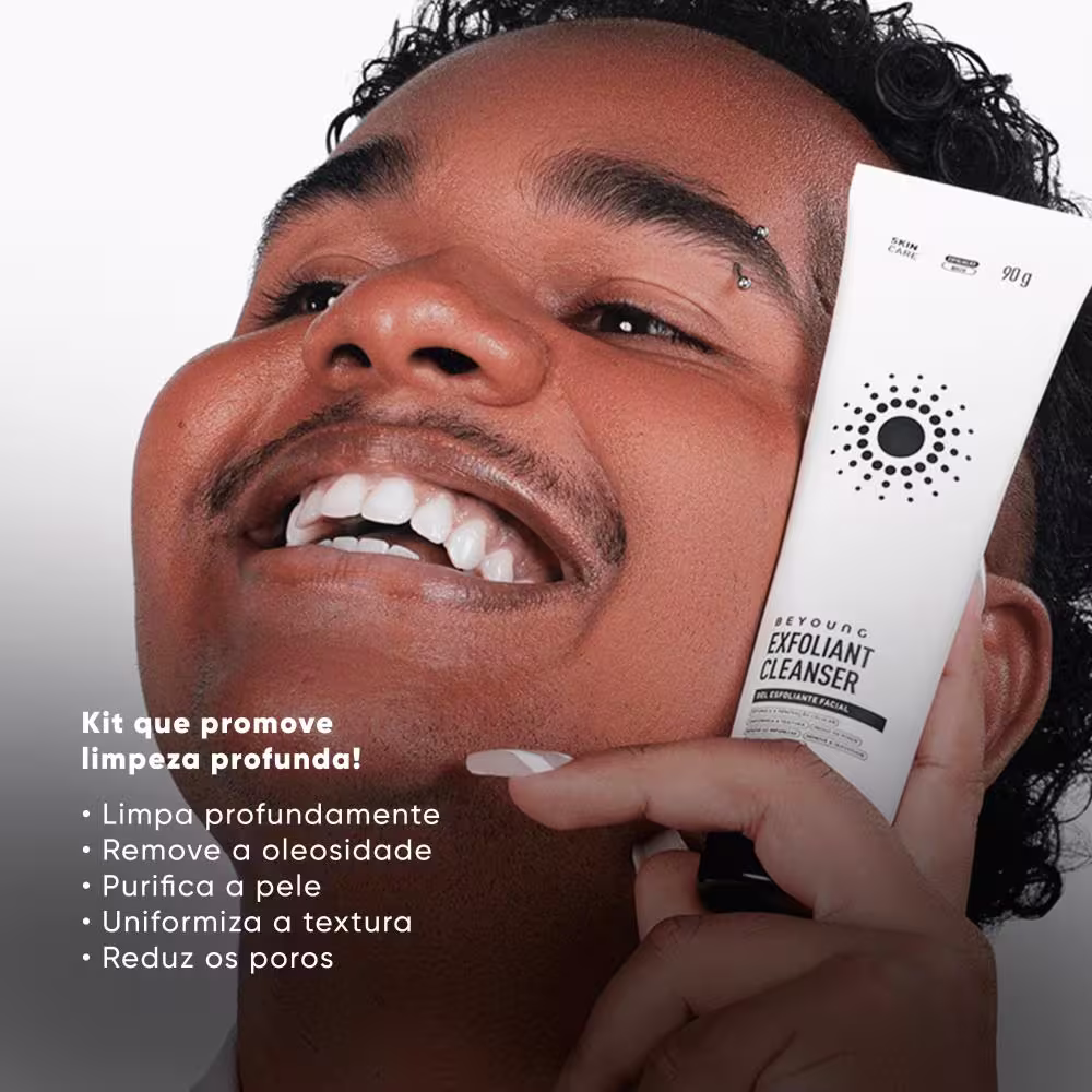 Kit que promove limpeza profunda! Limpa profundamente, remove a oleosidade, purifica a pele, uniformiza a textura e reduz os poros.
