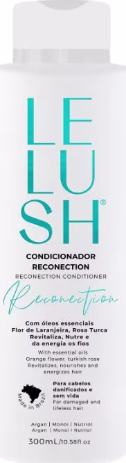 A imagem mostra uma embalagem de um condicionador de 300ml. A embalagem é branca com um rótulo que traz a linha escrita em tons azuis, criando um visual mais clean.