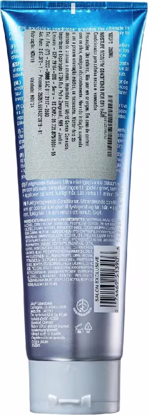 A imagem mostra o verso da embalagem do condicionador com informações mais detalhadas sobre o produto.