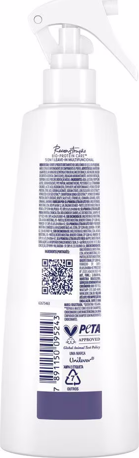 A imagem mostra o verso da embalagem com informações sobre modo de uso e ingredientes.