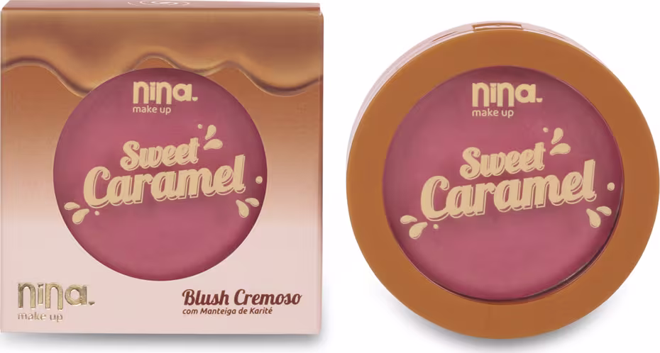 Blush Cremoso Nina Makeup Sweet Caramel Strawberry, 5g.