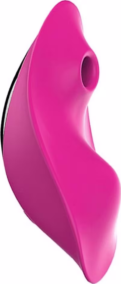 Vibrador rosa em formato curvo e ergonômico, com superfície lisa e brilhante, projetado para proporcionar prazer e estimulação íntima.