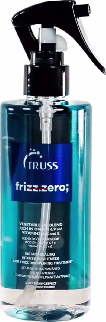 A imagem mostra um frasco spray de máscara líquida frizz zero.