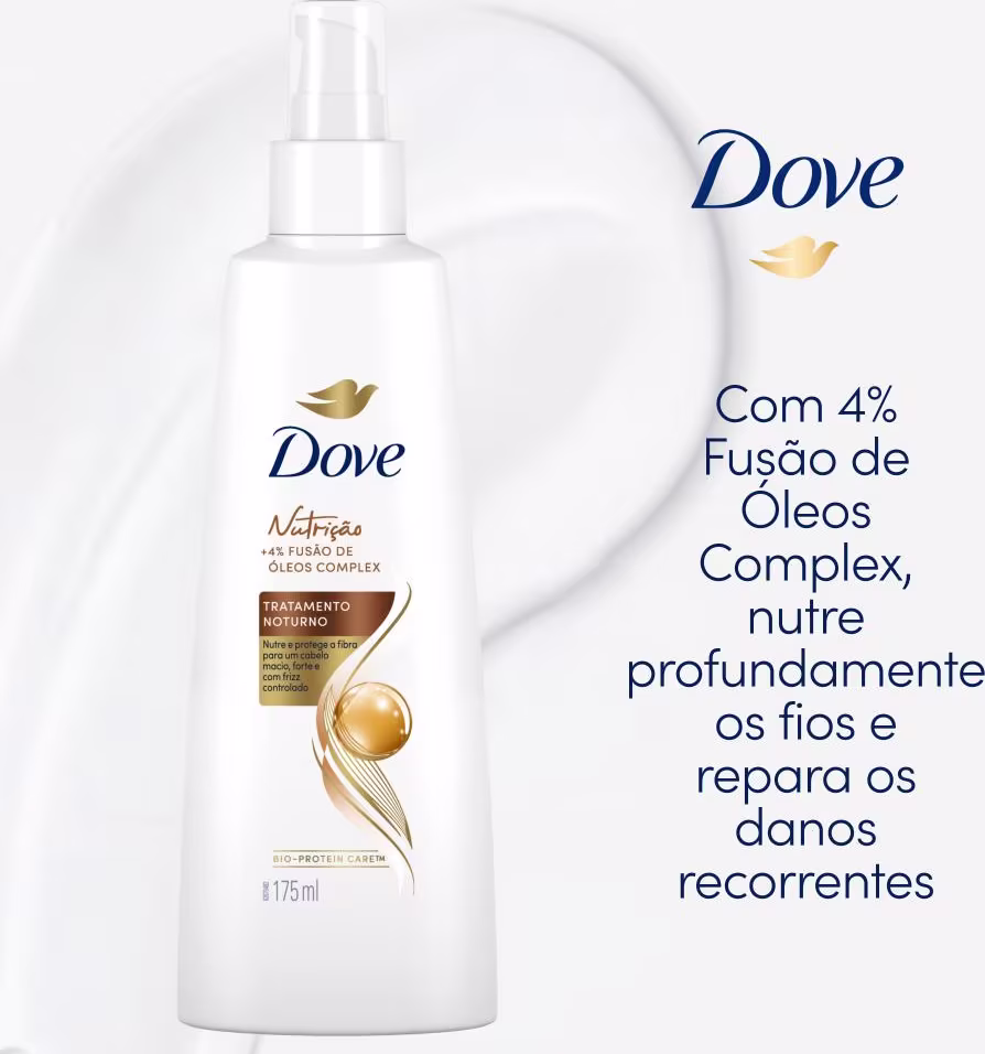 A imagem mostra a embalagem do Tratamento Noturno e ao lado texto com benefícios destacados.