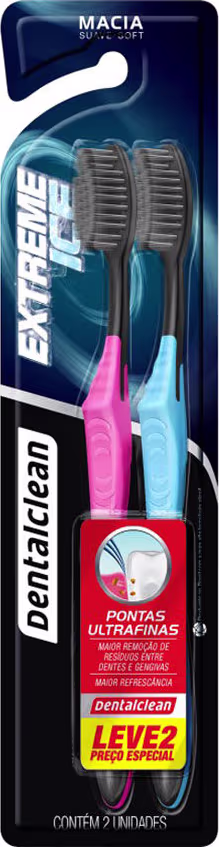 Conjunto de duas escovas dentais manuais da marca Dentalclean.