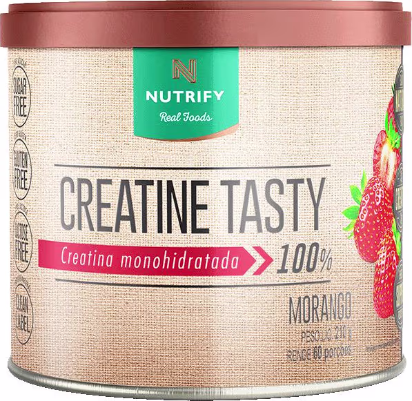 Suplemento Alimentar em Pó Nutrify Creatine Tasty Creatina Monohidratada 100% Morango 210g.