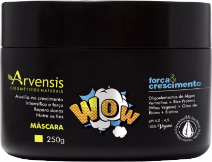 Máscara capilar Wow Força e Crescimento de Arvensis. Volumetria 250g