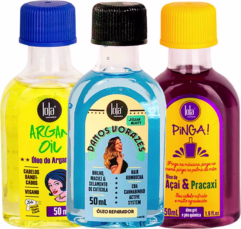 Kit Lola From Rio Super Trio, com 3 óleos capilares
