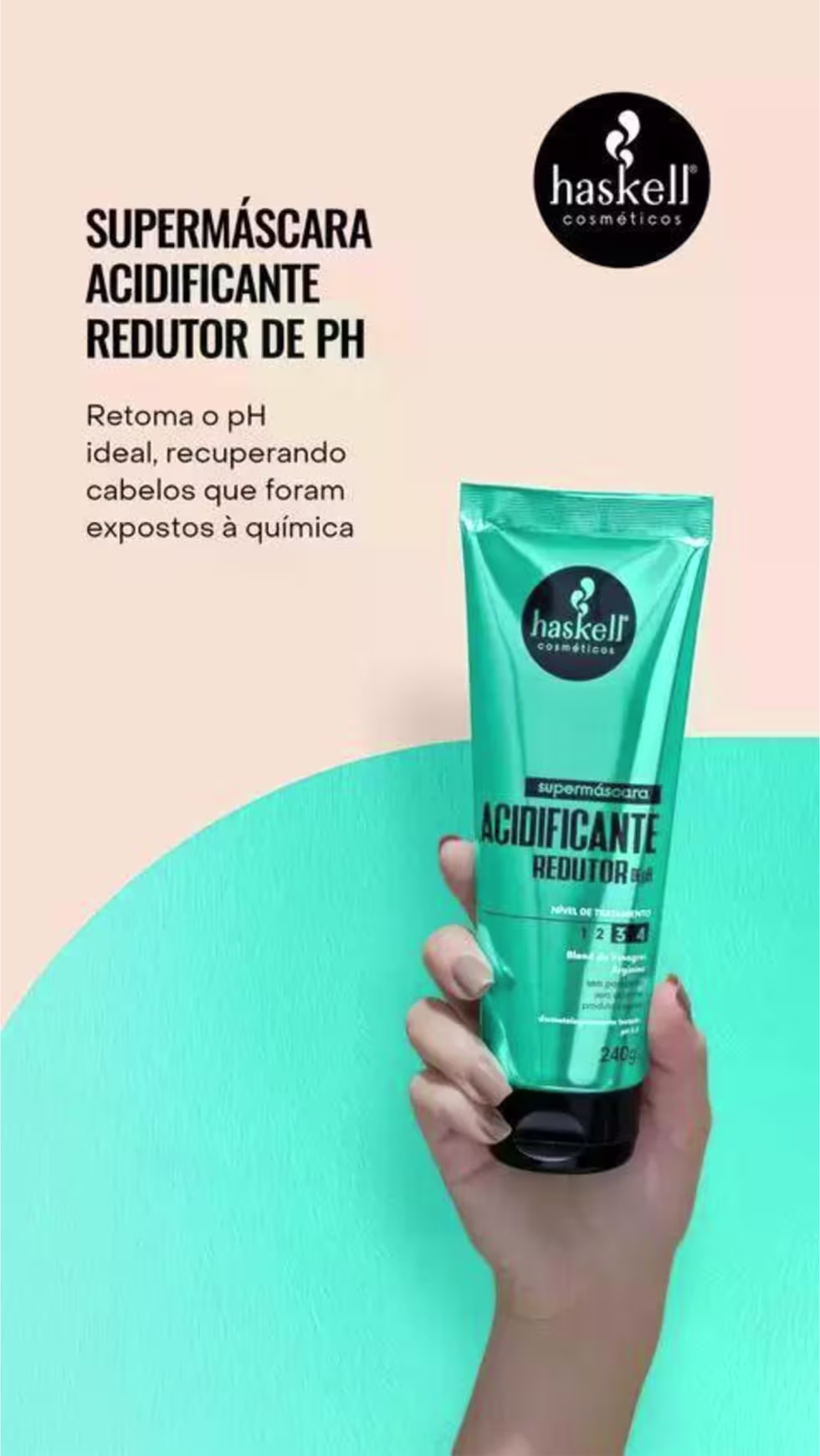 Kit Haskell Acidificante + Cumbuca + Pincel, 3 produtos.