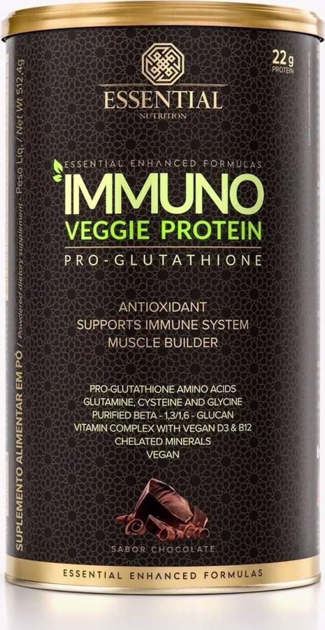 A imagem mostra uma lata de suplemento com rótulo preto.