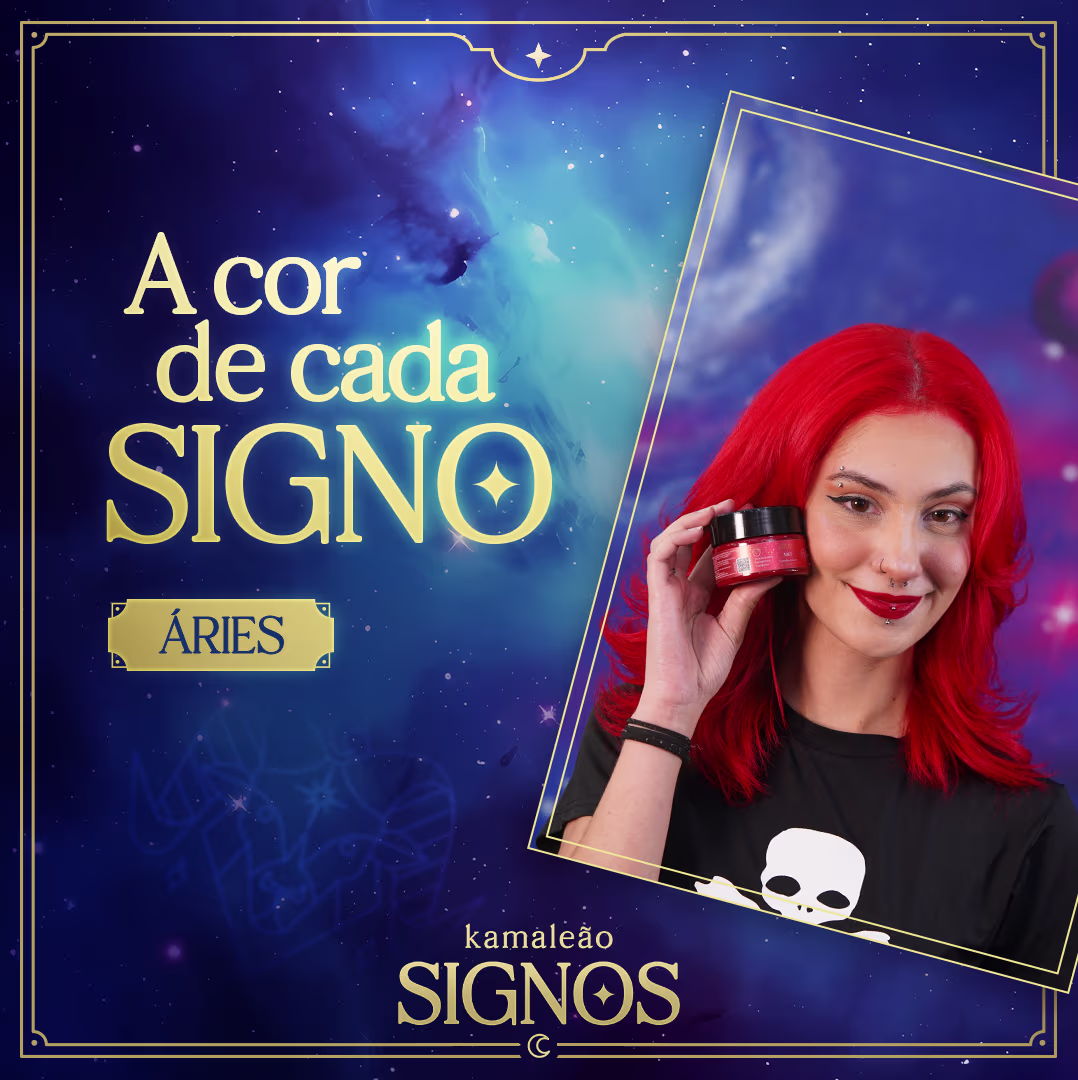 Máscara Pigmentante Capilar Kamaleão Color Signos Áries Vermelho Ardente, 100g.