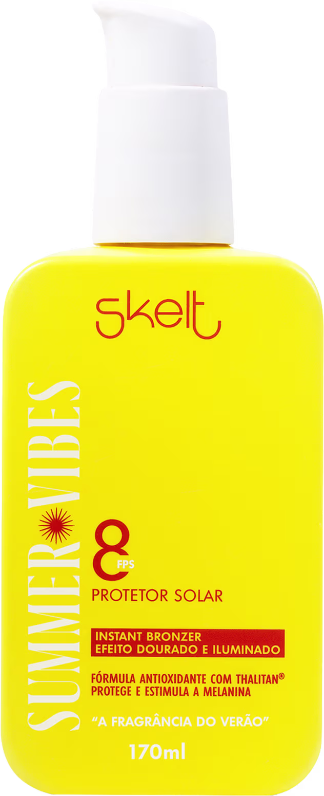 Protetor Solar Skelt Summer Vibes Instant Bronzer FPS 8, 170ml.